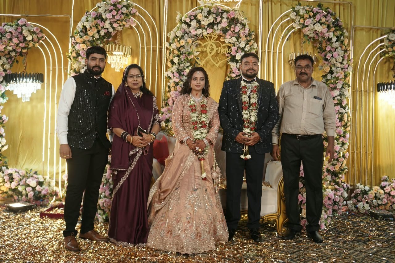 Neha and Gaurav with their families